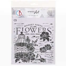 Stencil 8"x8" mercado de flores frescas de la marca CIAO BELLA
