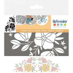 Stencil de flores de 10cm x 15cm. Pertenece a la colección On My Way de Artemio