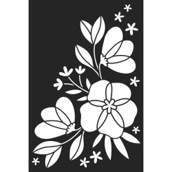 Stencil de flores de 10cm x 15cm. Pertenece a la colección On My Way de Artemio