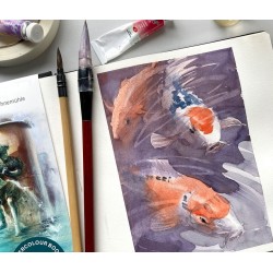 Watercolour Book  100% de algodón Hahnemühle A5 formato horizontal.