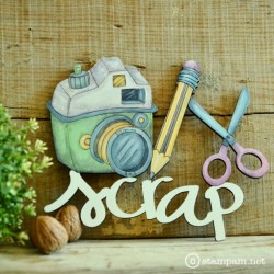 Palabrita para decorar tu espacio de Scrap! Sin pintar.