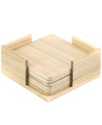 sets de 6 Posavasos cuadrado de 10x10. Madera