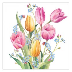 Servilleta 33cmx33cm-tulipanes