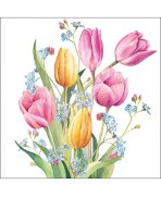Servilleta 33cmx33cm-tulipanes