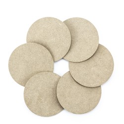 Juego de posavasos de MDF. 6 piezas de 10cm cada una.