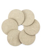 Juego de posavasos de MDF. 6 piezas de 10cm cada una.