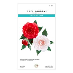 Camellia Etched Dies (S4-1233) Troquel Camellia Victorian Garden Spellbinders