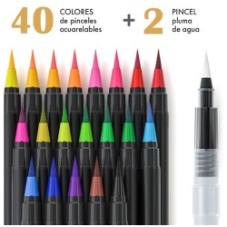 40 + 2 Rotuladores Punta Pincel Acuarelable Alex Bog Artist