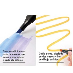 40 Rotuladores de alcohol Canvas Luxury Artist en un estuche que incluye 40 colores.