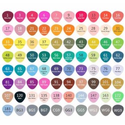 80 Rotuladores de alcohol Canvas Luxury Artist en un estuche que incluye 80 colores.