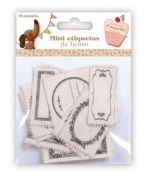 12 Mini etiquetas lienzo Candy and Coquette 12 U.