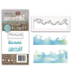 Waves Stencil (PD8099) PLANTILLA DE OLAS Polkadoodles
