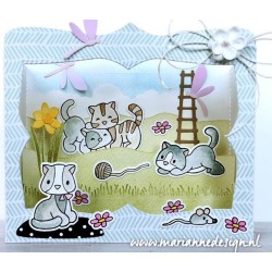 Sello y troquel Zorros Eline's Kittens Marianne Design
