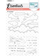 Studio Light Sello y troquel aviones- Essentials Stamp & Die Set -Nr. 25, Air Messages