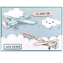 Studio Light Sello y troquel aviones- Essentials Stamp & Die Set -Nr. 25, Air Messages