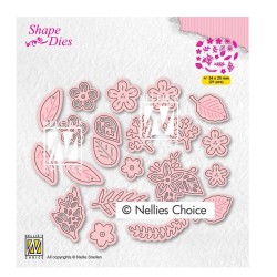 Nellie Snellen -Shape Dies Continue Set of Flowers & Leaves