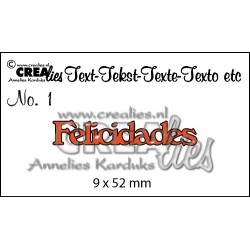 Crealies- Troquel de corte con texto en Español no.1 "Felicidades"