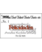 Crealies- Troquel de corte con texto en Español no.1 "Felicidades"