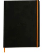 Cuaderno A4+ de tapa blanda - Lineas horizontales- 22,5x29,7x1,1cm - Rhodiarama - Negro