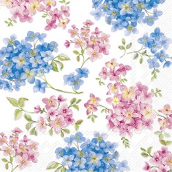 Servilleta 33cmx33cm rosas y azules
