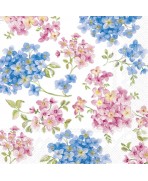 Servilleta 33cmx33cm rosas y azules