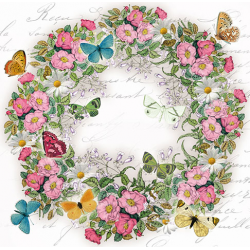 Servilleta 33cmx33cm corona de flores