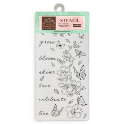 Plantilla Create Happiness Secret Diary 12x25cm Flores y Mariposas (KSTDL94)