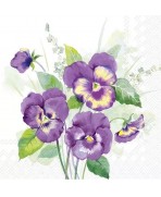 Servilleta 33cmx33cm-RAMO DE PENSAMIENTOS violeta