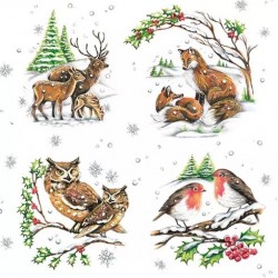 Servilleta 33x33 cm -animales de invierno