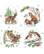 Servilleta 33x33 cm -animales de invierno