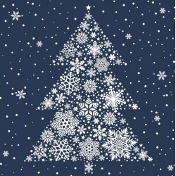 Servilleta 33x33 cm -Gran árbol de Navidad medianoche