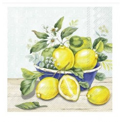 Servilleta 33x33 cm - almuerzo Limón en Tazón Menta