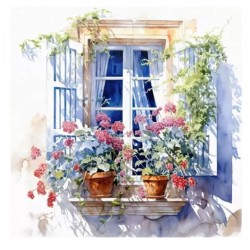 Servilletas 33x33 cm - Ventanas mediterráneas