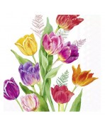 Servilletas 33x33 cm - TULIPANES BRILLANTES