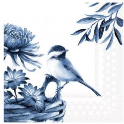 Servilletas 33x33 cm - pájaro azul