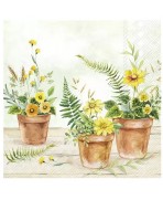 Servilletas 25x25 cm -PLANTA EN MACETAS verde claro
