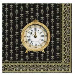 Servilleta 33cmx33cm RELOJ DORADO oro negro