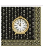 Servilleta 33cmx33cm RELOJ DORADO oro negro
