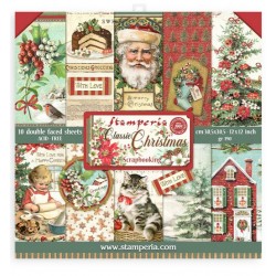 Scrapbooking StamperiaClassic Christmas  Pad 10 sheets cm 30,5x30,5 (12"x12")