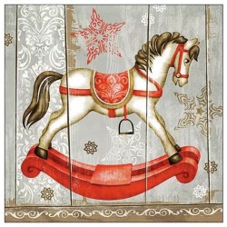 Servilleta 30cmx30cm caballo mecedora