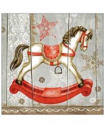 Servilleta 30cmx30cm caballo mecedora