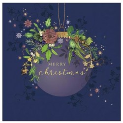 Servilleta 30cmx30cm Elegante adorno navideño azul