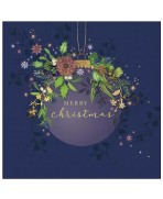 Servilleta 30cmx30cm Elegante adorno navideño azul