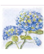 Servilleta 33cmx33cm Hortensias azules