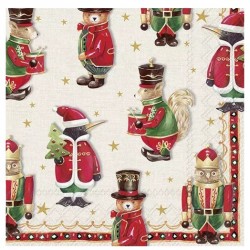 Servilleta 33cmx33cm Animales navideños