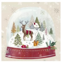 Servilleta 33cmx33cm GLOBO DE NIEVE
