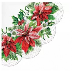 Servilleta redonda 34 flor de navidad
