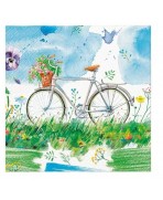 Servilleta 33cmx33cm Bicicleta en acuarela