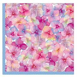 Servilleta 33cmx33cm -Explosión de Flores con Hortensias