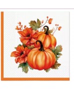 Servilleta 33cmx33cm Calabaza con Flores